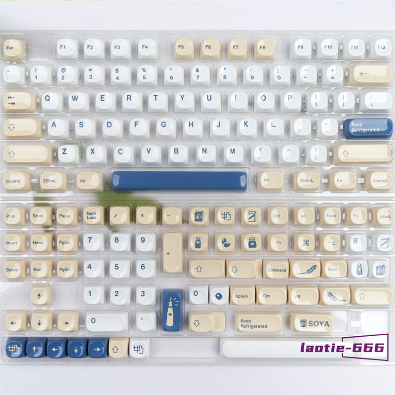 Soybean Milk MOA Height 140 Keycaps PBT Polished surface for Cherry MX Keyboard