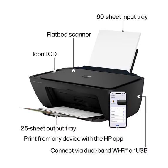 HP DeskJet 2952 Wireless All-in-One Color Inkjet Printer