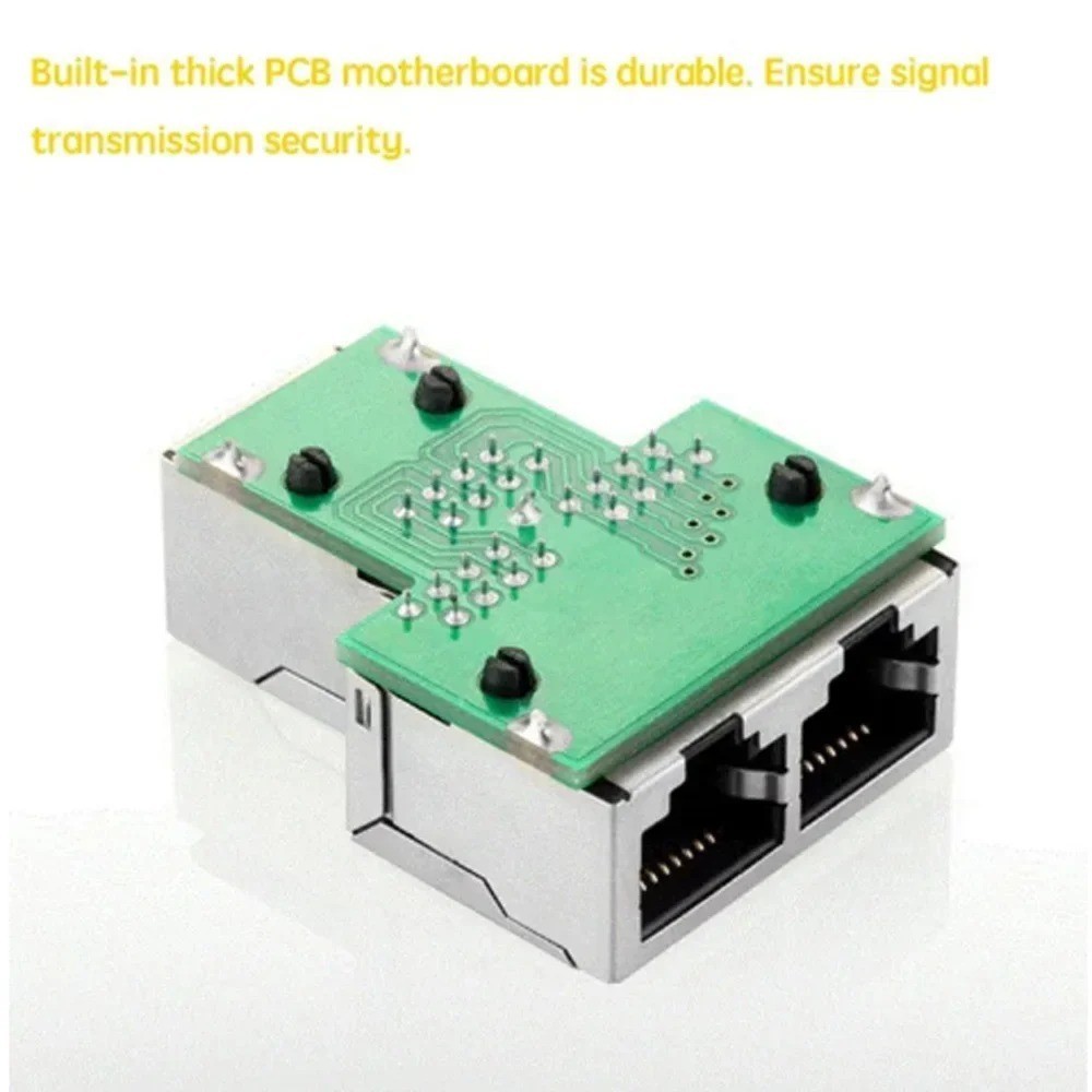 RJ45 Splitter Adapter 1 to 2 Ways Dual Female Port CAT6/5/7 LAN Ethernet Cable
