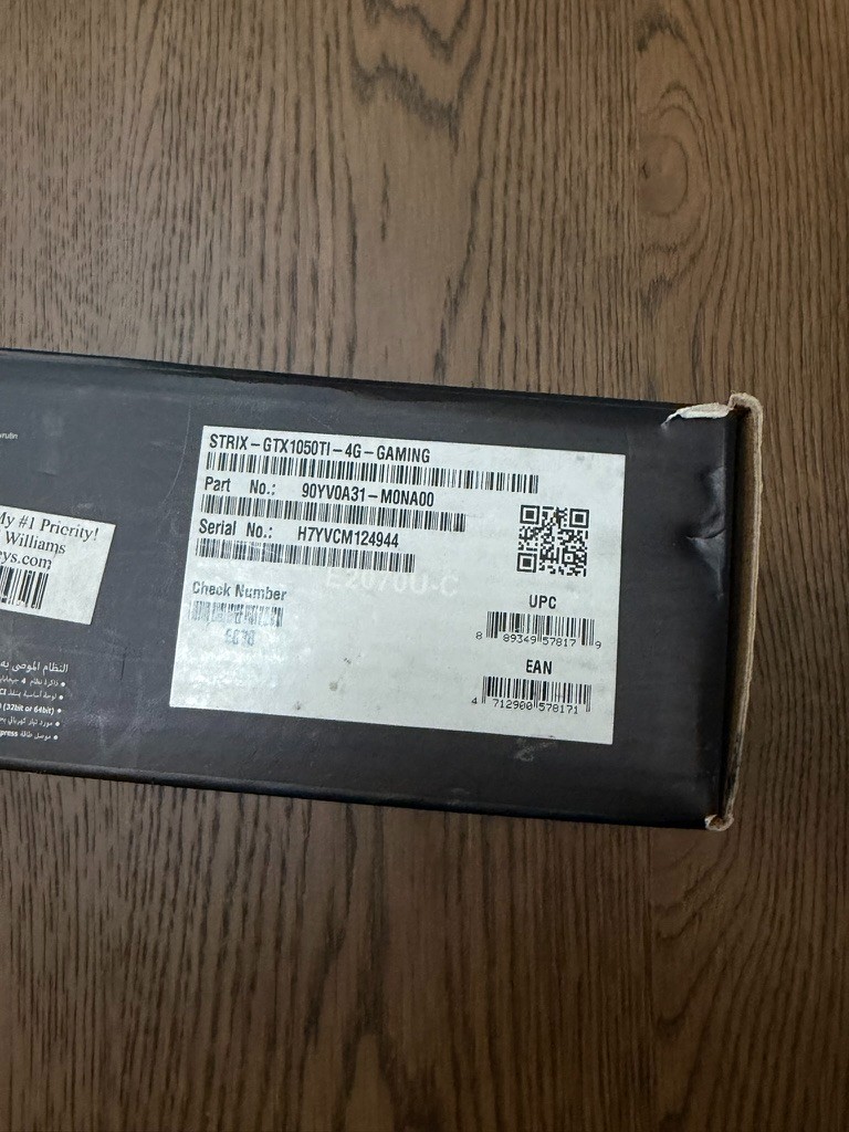 NVIDIA GeForce GTX 1050 Ti ASUS ROG Strix | GDDR5 128Bit | 4GB VRAM