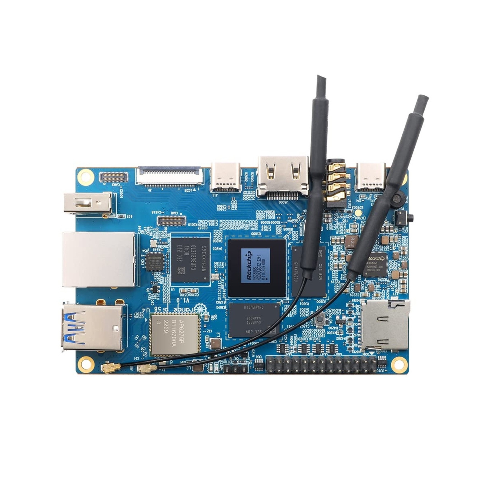 5B 16GB Rockchip RK3588S with 128GB eMMC 8 Core 64 Bit Wi-Fi6, BT5.0 Single B…