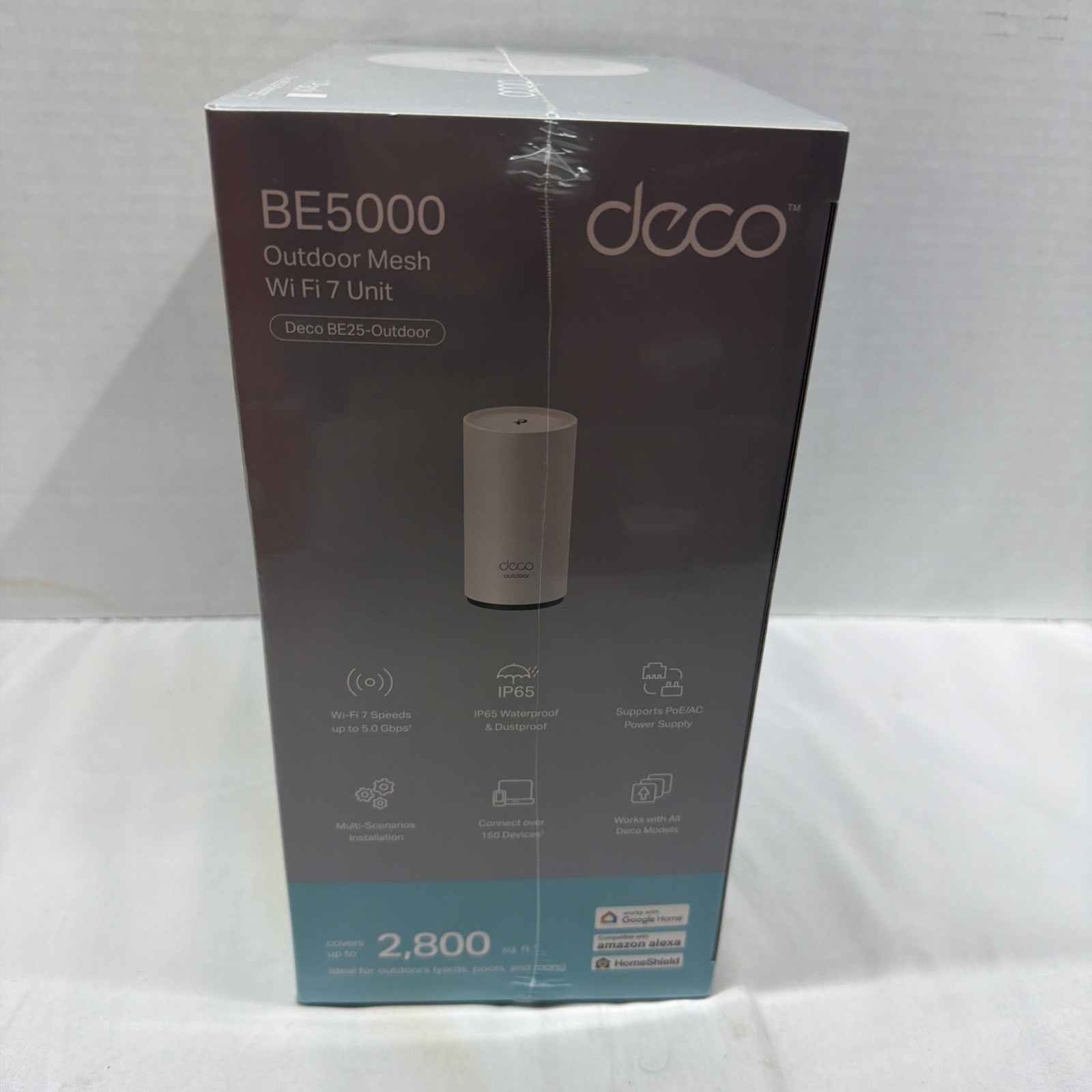 Dual-Band Deco BE25 Mesh Wi-Fi 7 Extender – Secure Outdoor Connectivity, 1-Pack