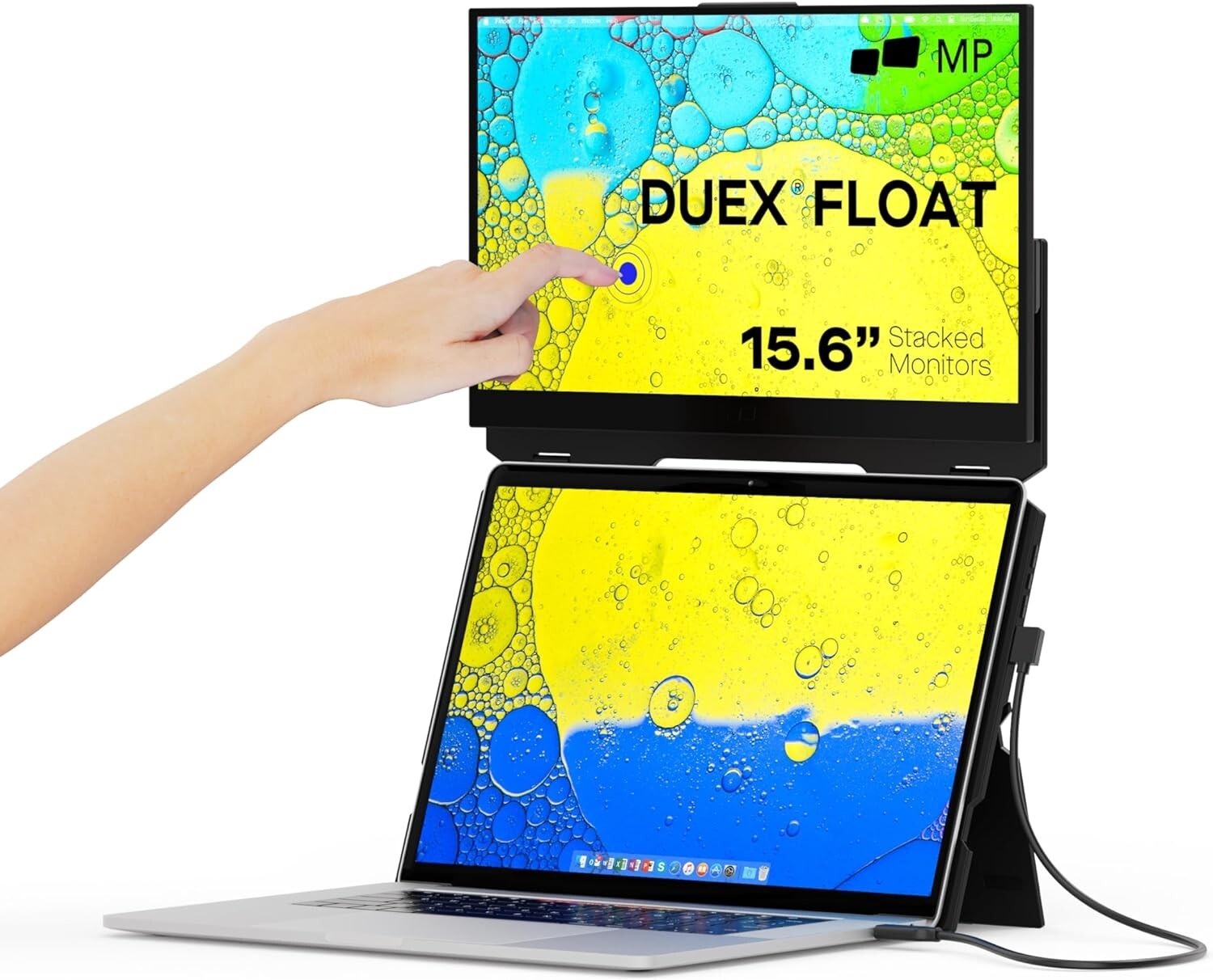Mobile Pixels 15.6″ Duex Float Portable Stacked Touchscreen Monitor 101-1011P01