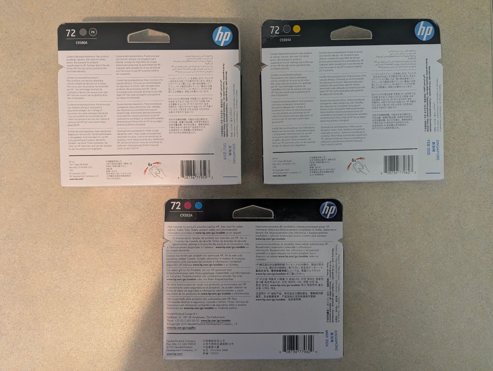 HP – DesignJet 72 – 3 Set Gray/Photo Black/Matte Black/Yellow/Magenta/Cyan