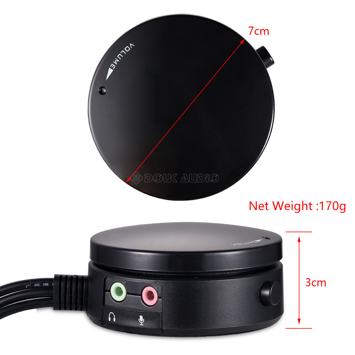 Computer Audio Volume Controller with Headphone Speaker Switch and Microphone