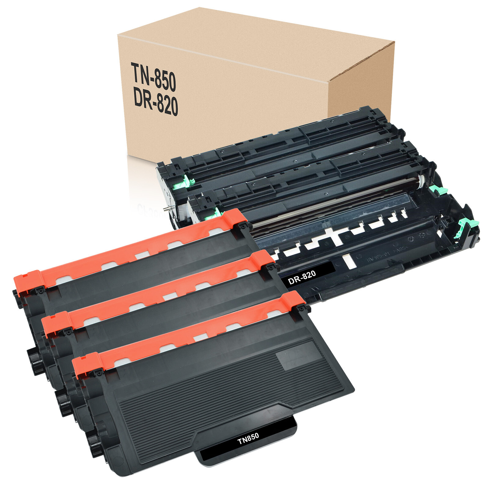3PK Black TN850 Toner + 2PK DR820 Drum Unit for Brother MFC-L5800DW MFC-L5850DW