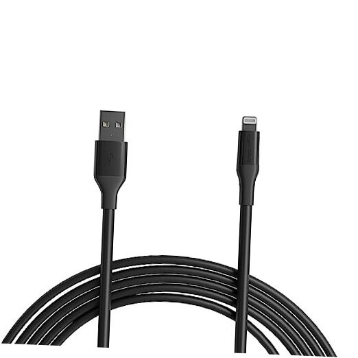 Apple MFi Certified USB-A to Lightning Charger Cable for iPhone 10 feet Black