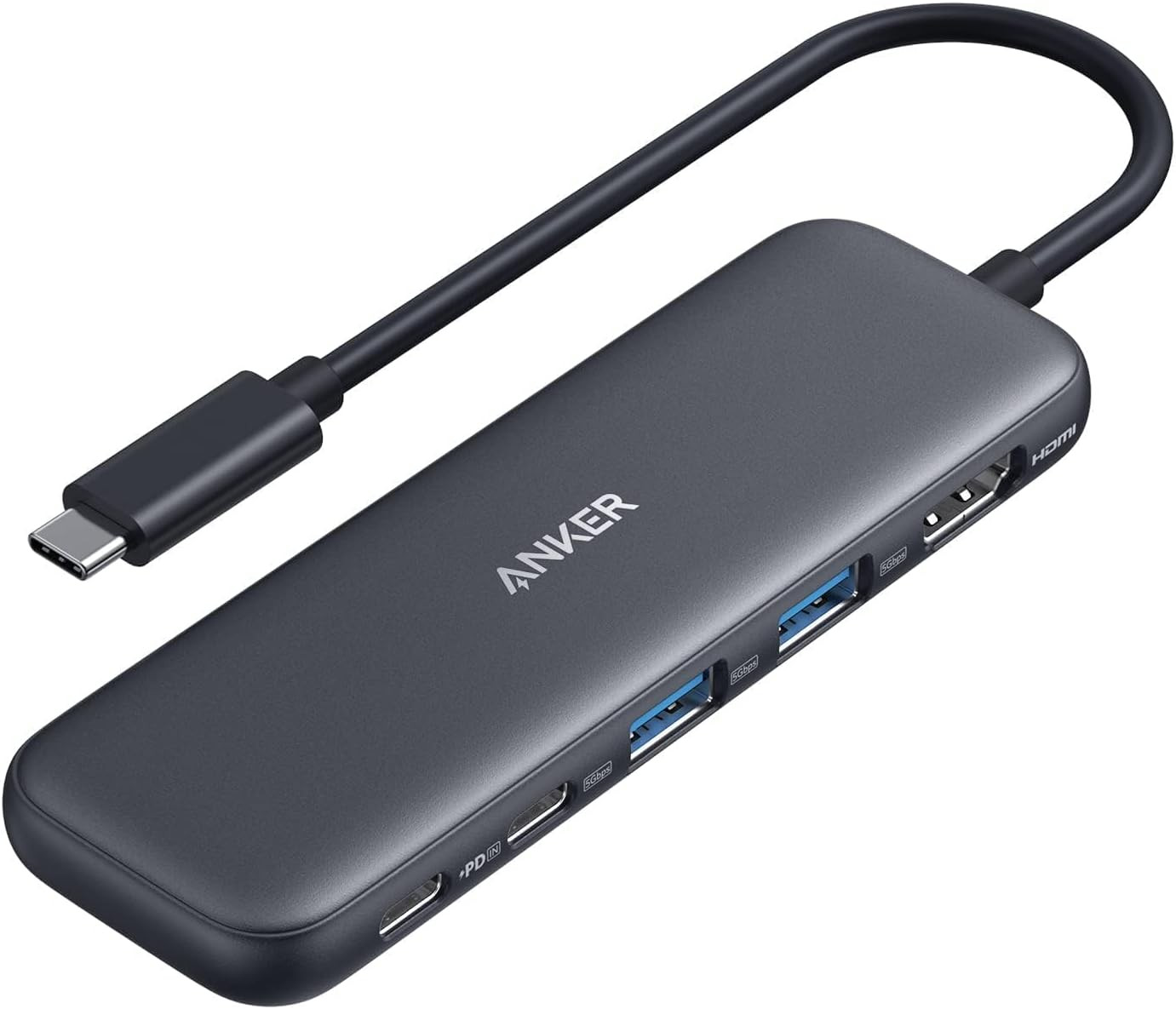 Anker USB C Hub, 5-In-1 USBC to HDMI Splitter with 4K Display, 1 X Powered USB-C