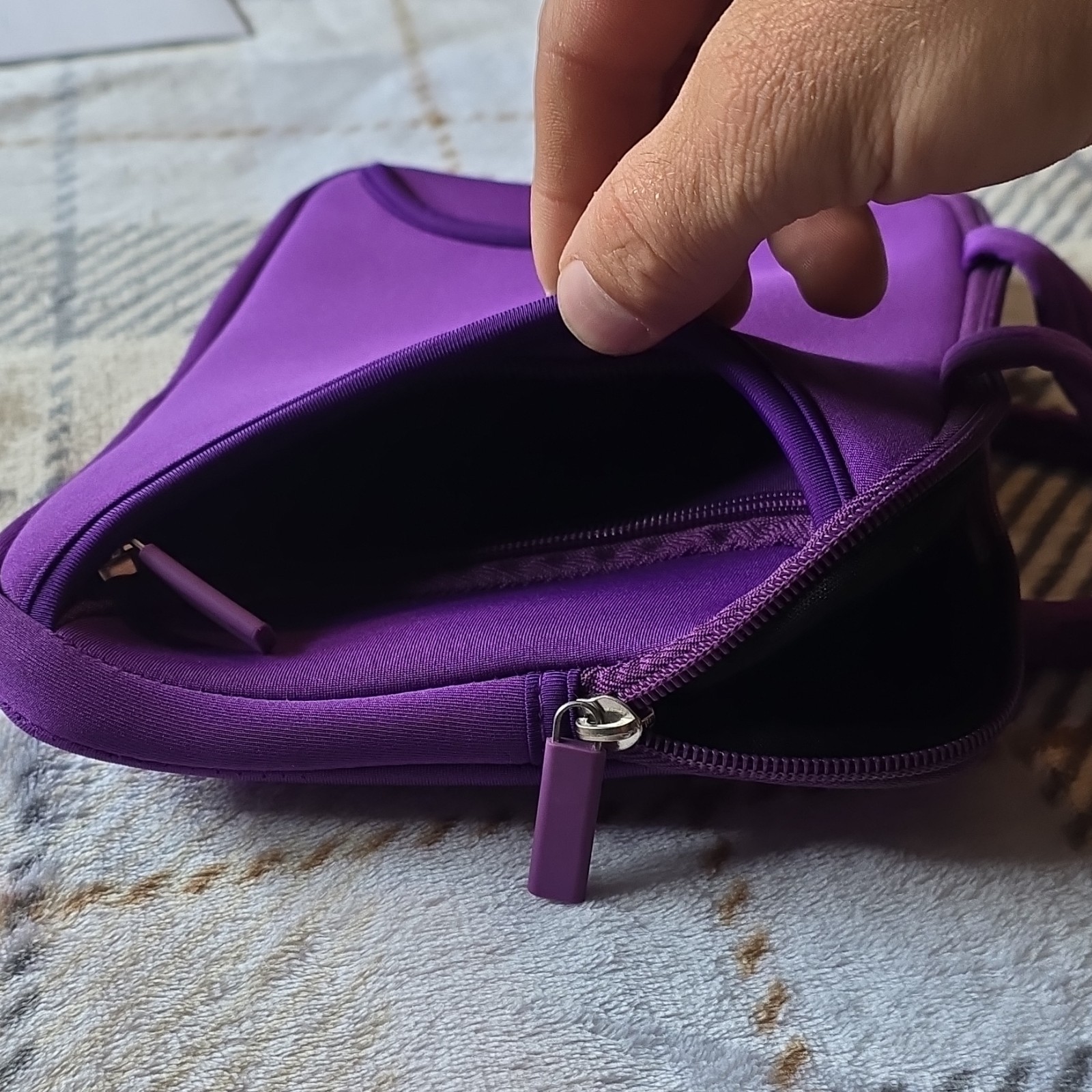Purple Universal Tablet Sleeve/Pouch Case – Padded Zip-Around w/ Handle