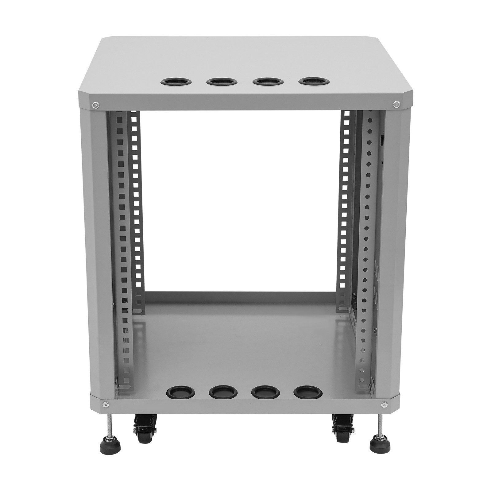 Modern Rolling Server Rack Open Cabinet Network & Stereo Rack with Caster Wheels