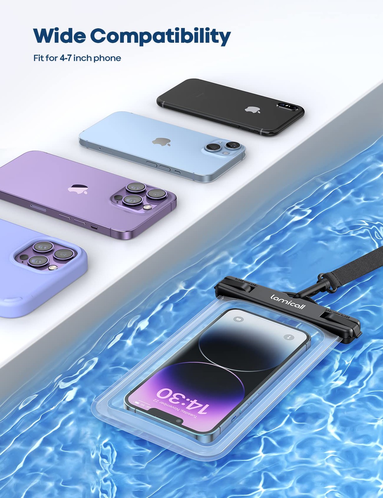 Lamicall Waterproof Phone – 2 Pack Ipx8 Essentials Touch Screen Easy Lock