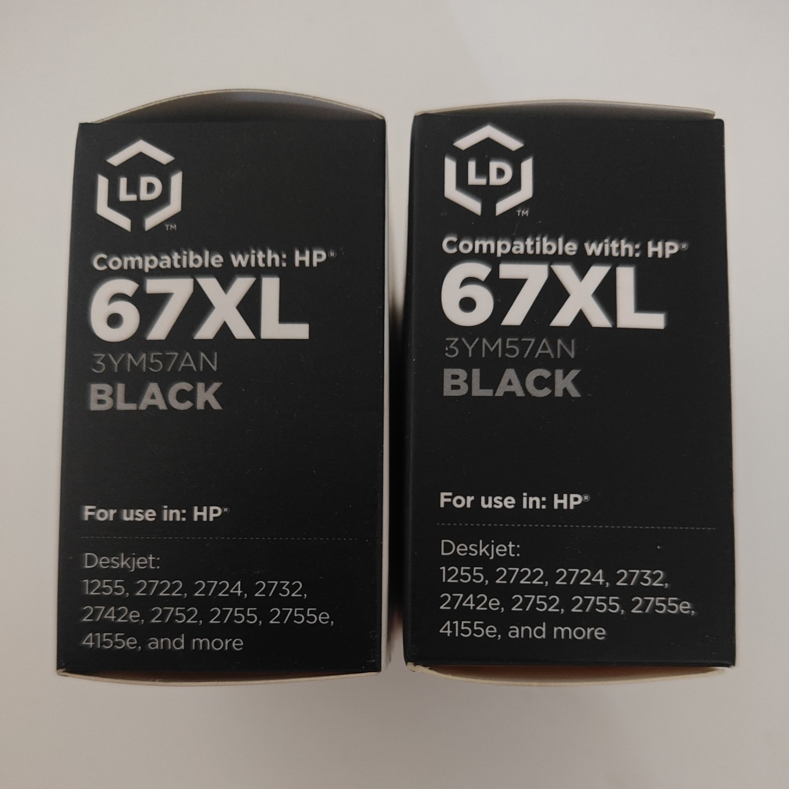 2 pk LD Replacement for HP 67XL 3YM57AN Black HY Ink Cartridge DeskJet Envy