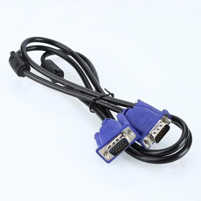 Lot of 100 VGA to VGA Cable 5ft 1080p HD Male to Male Monitor Laptop PC Computer