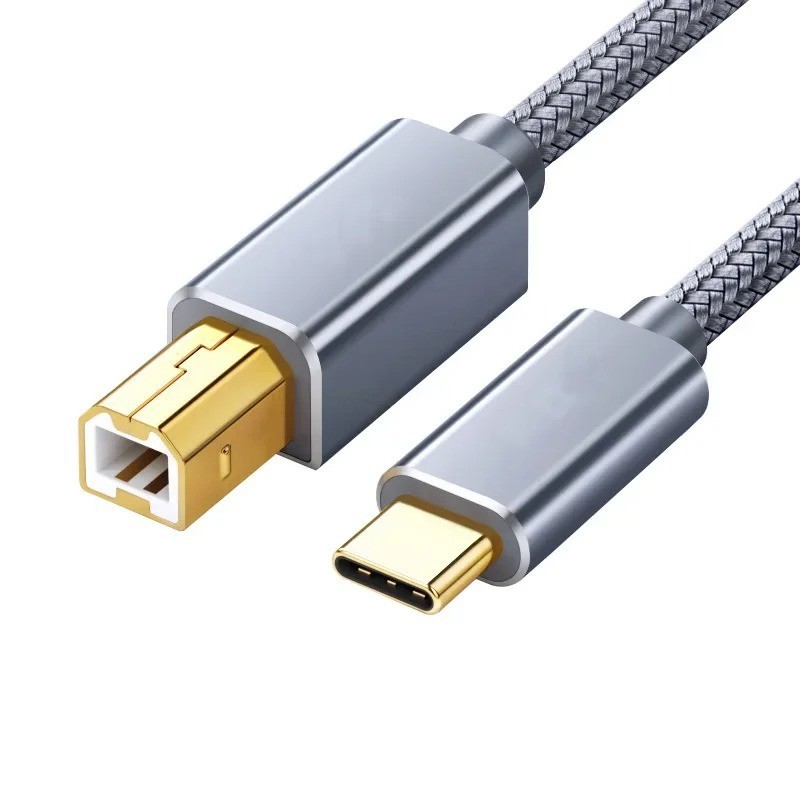 USA USB-C to USB-B 2.0 Cable For Nylon Epson HP Canon Brother Printer Scanner