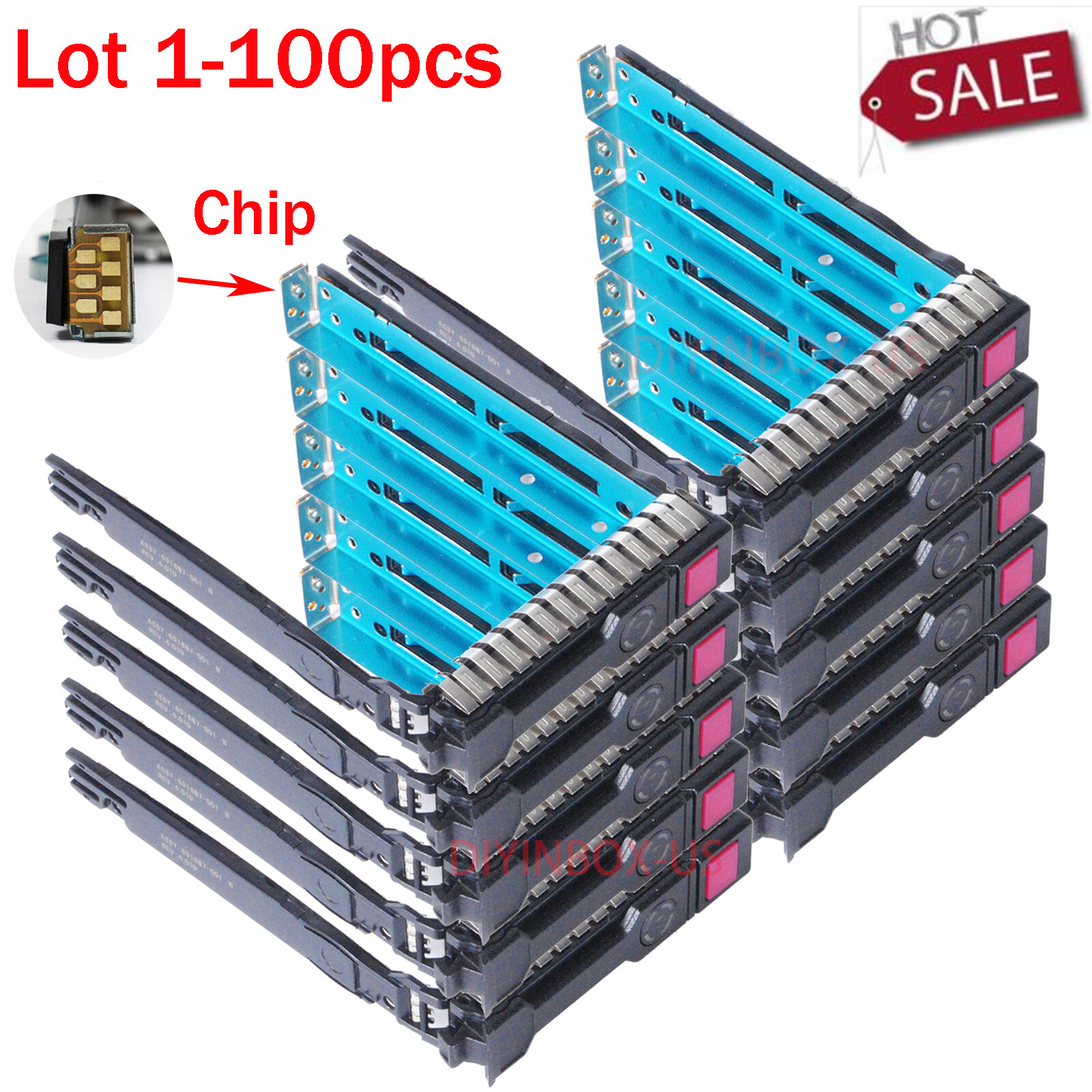 Lot OEM HP 651687-001 2.5″ HDD Tray Caddy for G8 Gen8 G9 DL380p DL360 651699-001