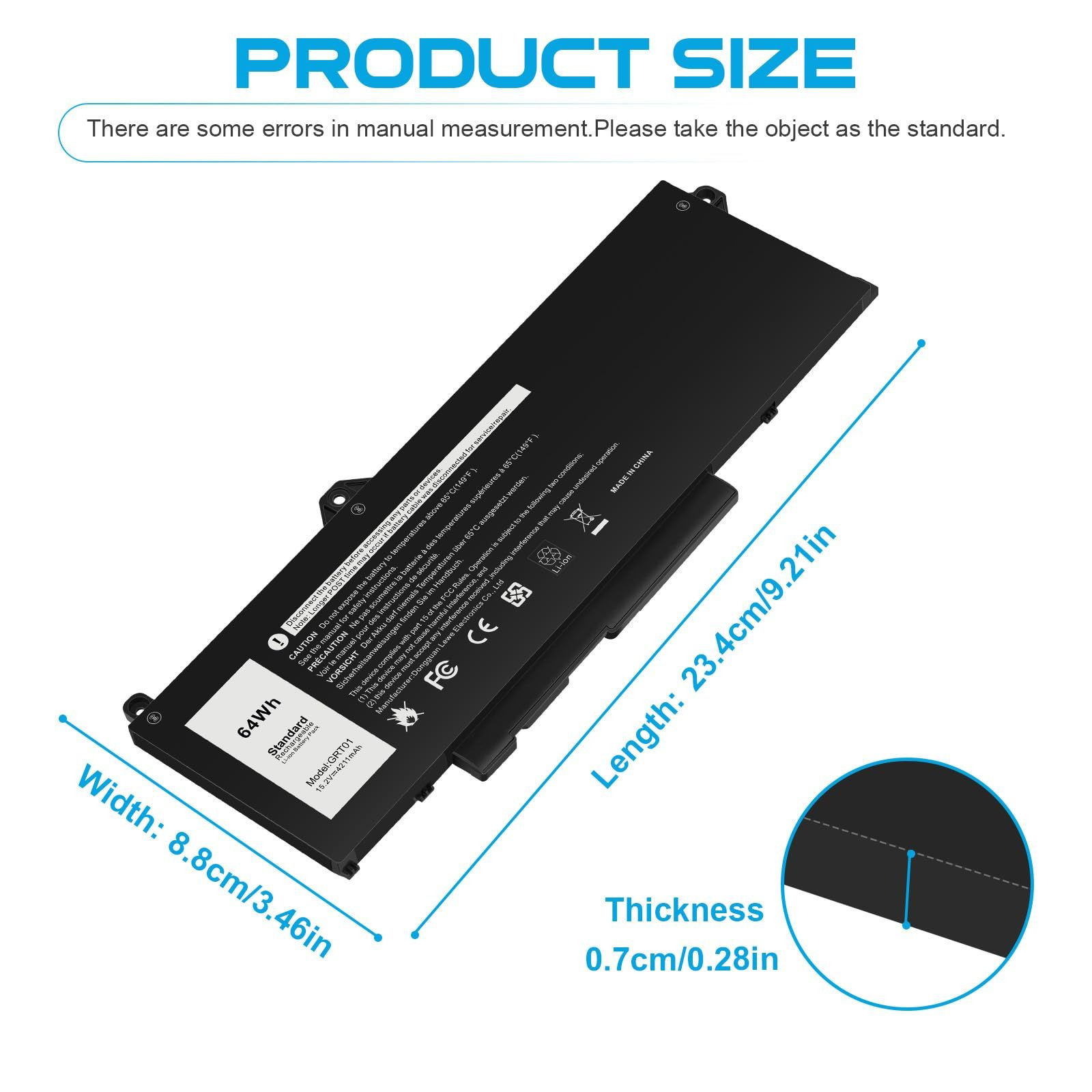 Futurebatt GRT01 Battery Replacement for Dell Latitude 11.38 4.53 0.71
