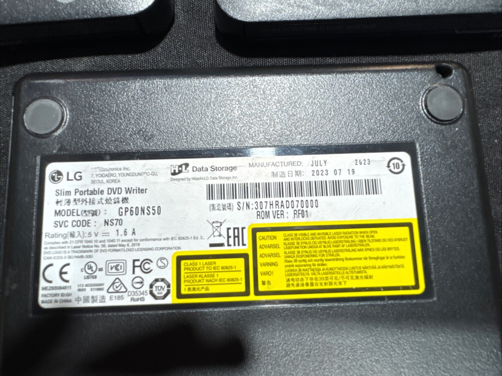 Lot of 3. LG Electronics Slim Portable DVD Writer GP60NS50 & GP50NB40 Tested.