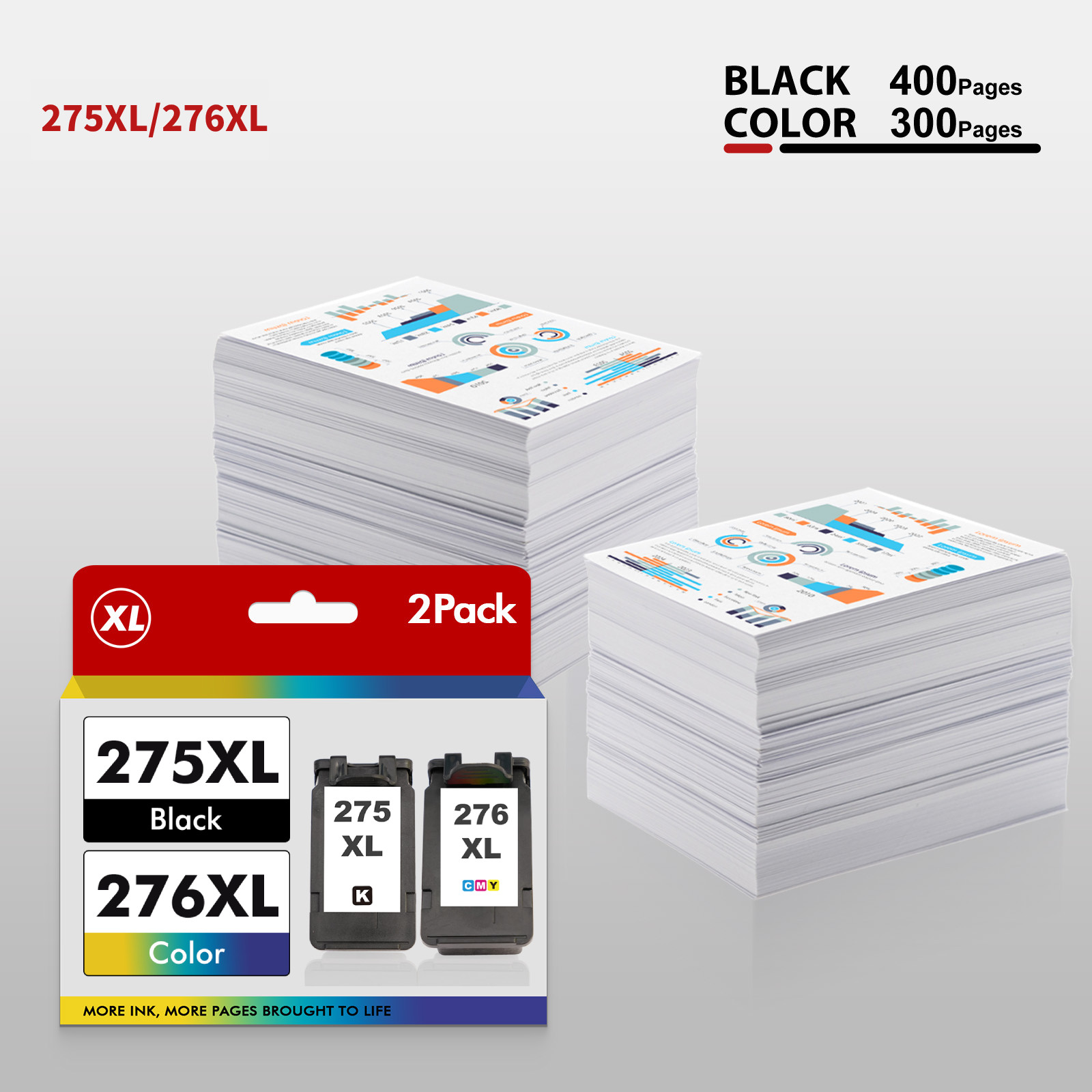 PG-275XL CL-276XL Ink Cartridges for Canon Pixma TR4722 TR4700 TS3722 TS3522 Ink