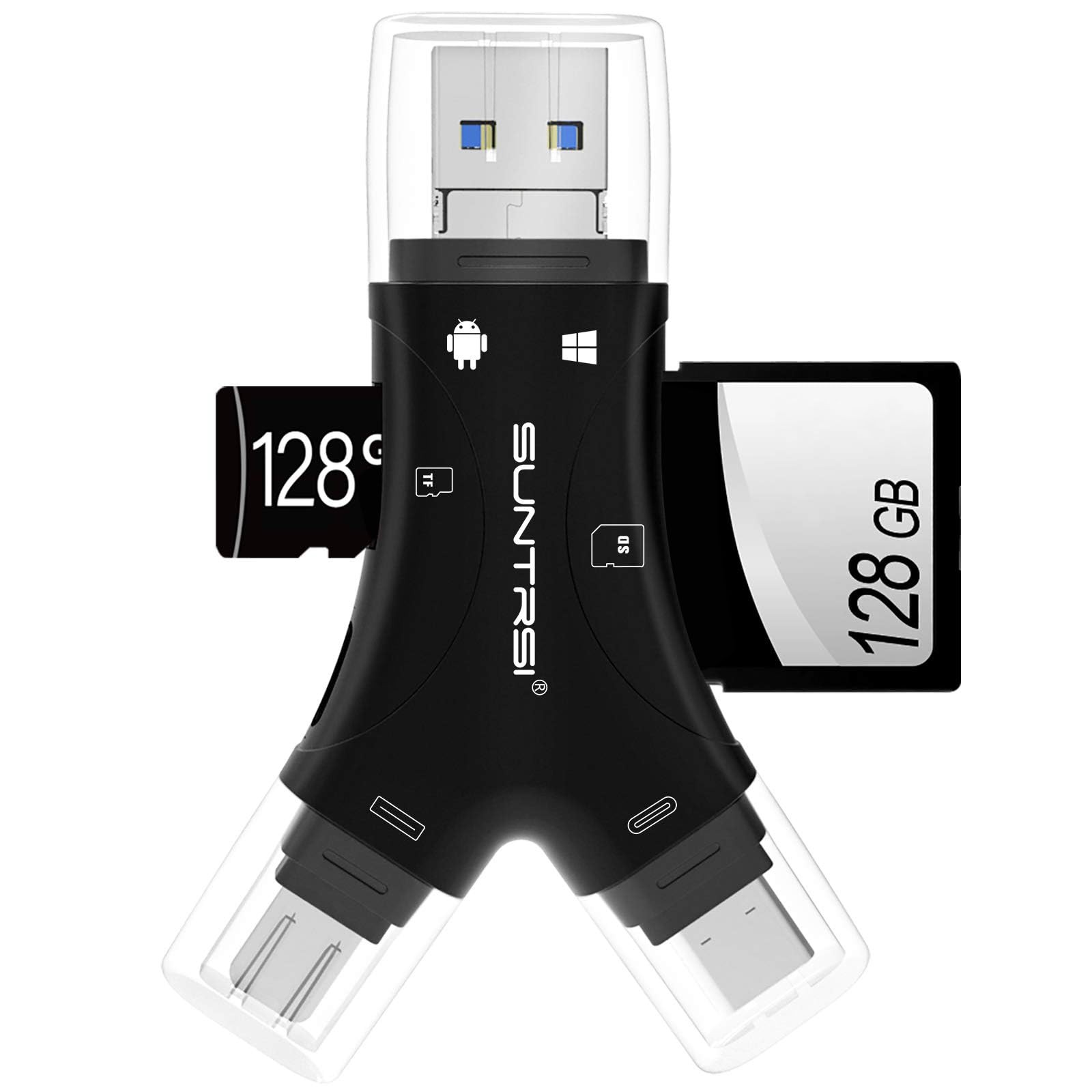 4in1 SD MicroSD Card Reader for Phone Tablet Computer