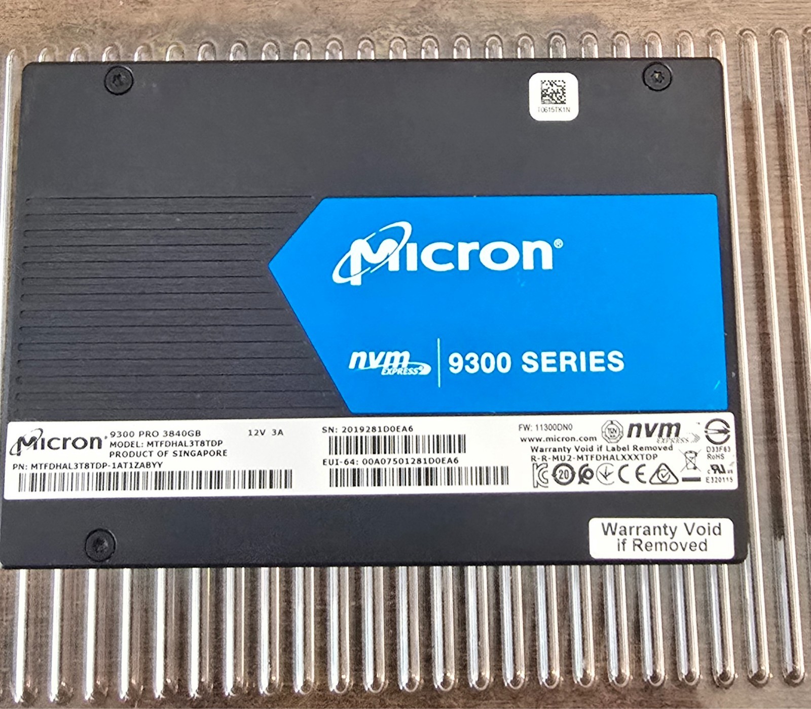MTFDHAL3T8TDP Micron 9300 PRO 3.84TB PCI-E 3.0 x4 NVMe U.2 2.5″ TLC SSD