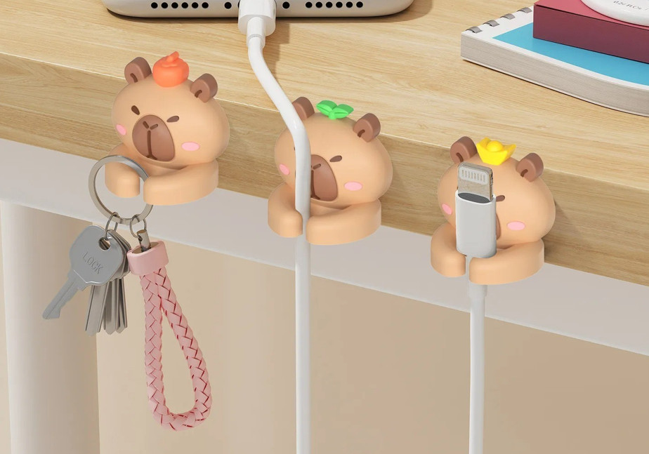 2-3 pcs Cute Cable Clips Organizer Self Adhesive Desk Wire Holder