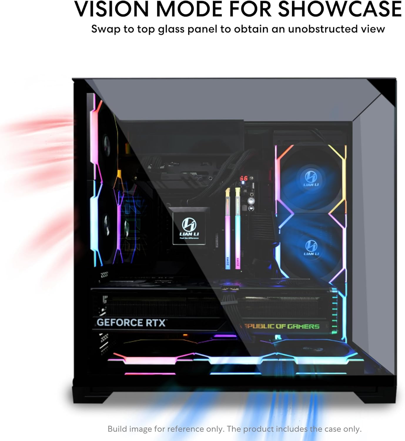O11 Vision Compact Black-Steel-Tempered Glass ATX Mid Tower Computer Case-Back C
