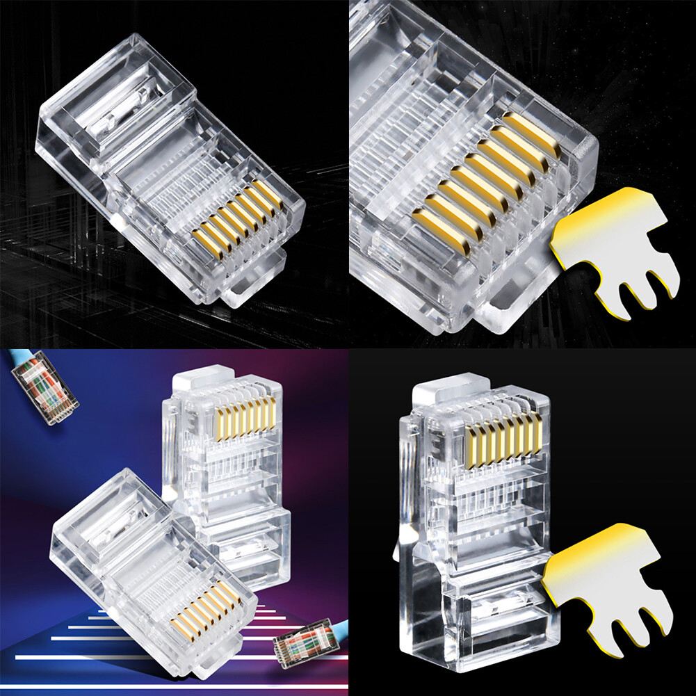 US 100-200Pc Non Pass Through Rj45 8p8c Modular Network Cable Connector Cat6/6a