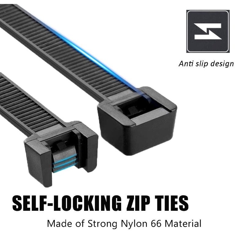 100~4″ BLACK CABLE ZIP TIES Heavy Duty UV Resistant UL 6/6 Nylon