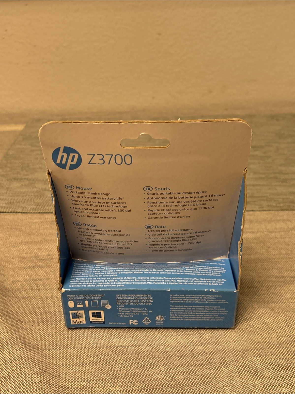 HP Z3700 Wireless Computer Mouse with USB Dongle Black New Sealed 76763 89