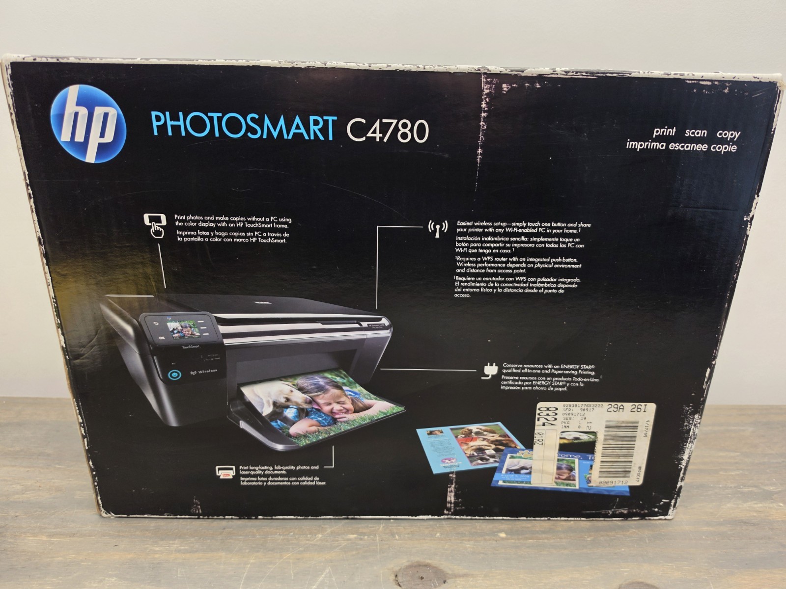 HP Photosmart C4780 All-In-One Wireless InkJet Printer Brand New Open Box!
