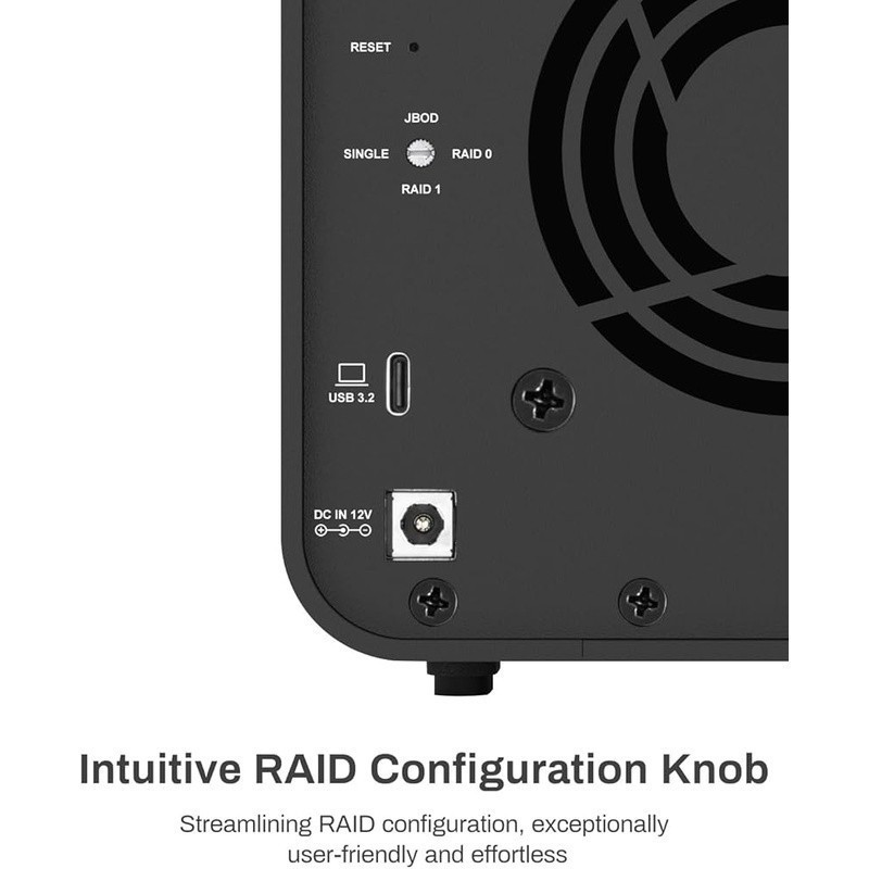 D2-320 USB RAID Enclosure USB 3.2 Gen 2 10 Gbps Type C 2Bay Direct Attached