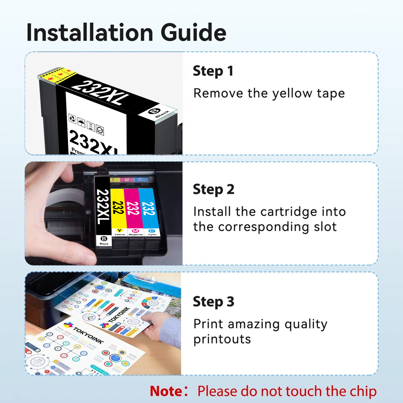 5PK 232 XL 232XL Ink Cartridges for Epson 232XL WF-2930 WF-2950 XP-4200 XP-4205