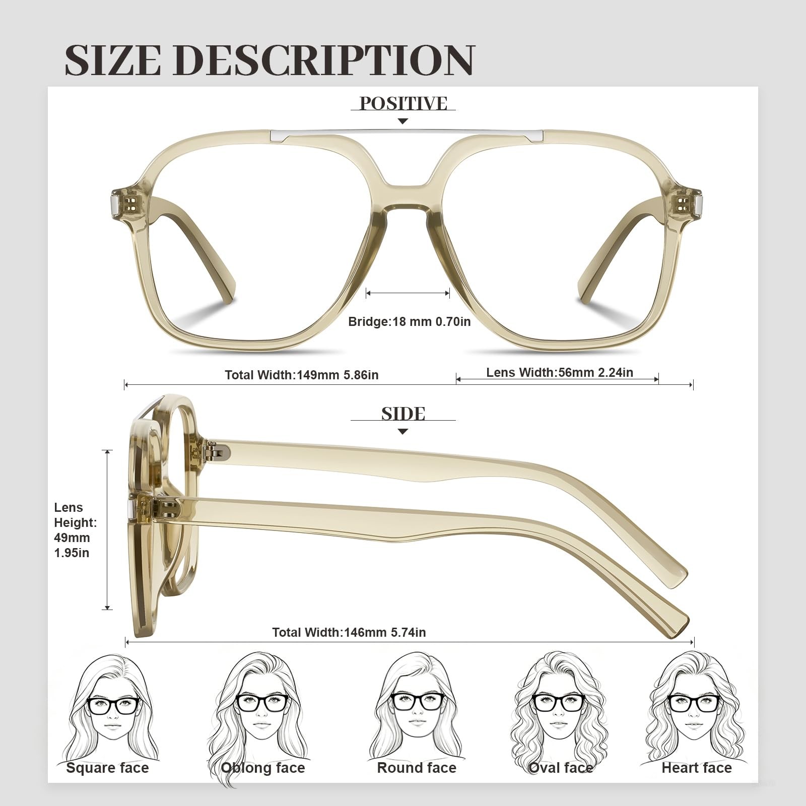 Aviator Blue Light Blocking Glasses for Women Men Retro Trendy Square Compute…