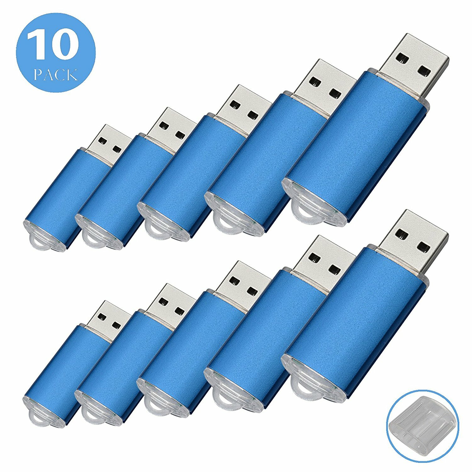 Lot/10 1GB 2GB 4GB 8GB 16GB USB 2.0 Rectangle Flash Drive Memory Stick Pen Drive