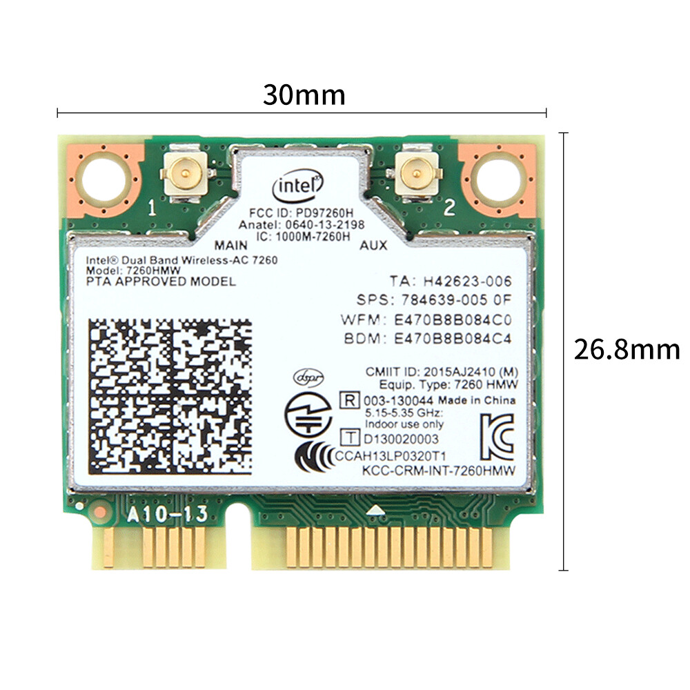 Intel Dual Band Wireless AC7260 WiFi Bluetooth Mini PCIe Wifi Card for PC Laptop