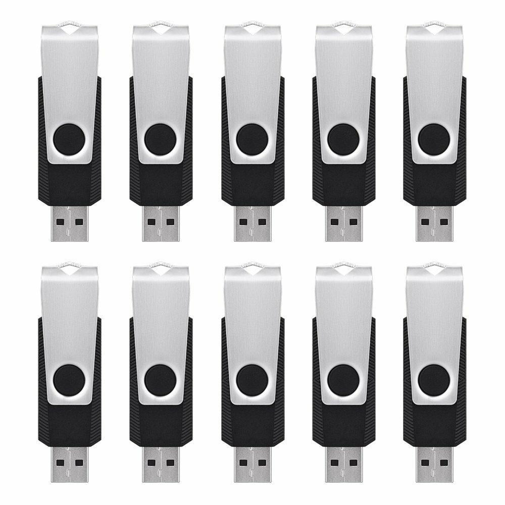 10pcs/lot Swivel 4GB USB 2.0 Flash Drive Pen Drive Black Memory Stick 16G Disk