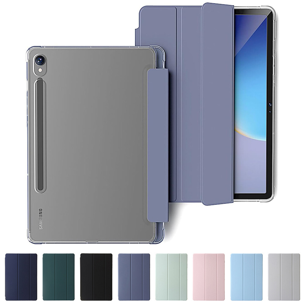 For Samsung Galaxy Tab S9/S9 FE Plus PU Smart Case Stand Cover With S Pen Holder