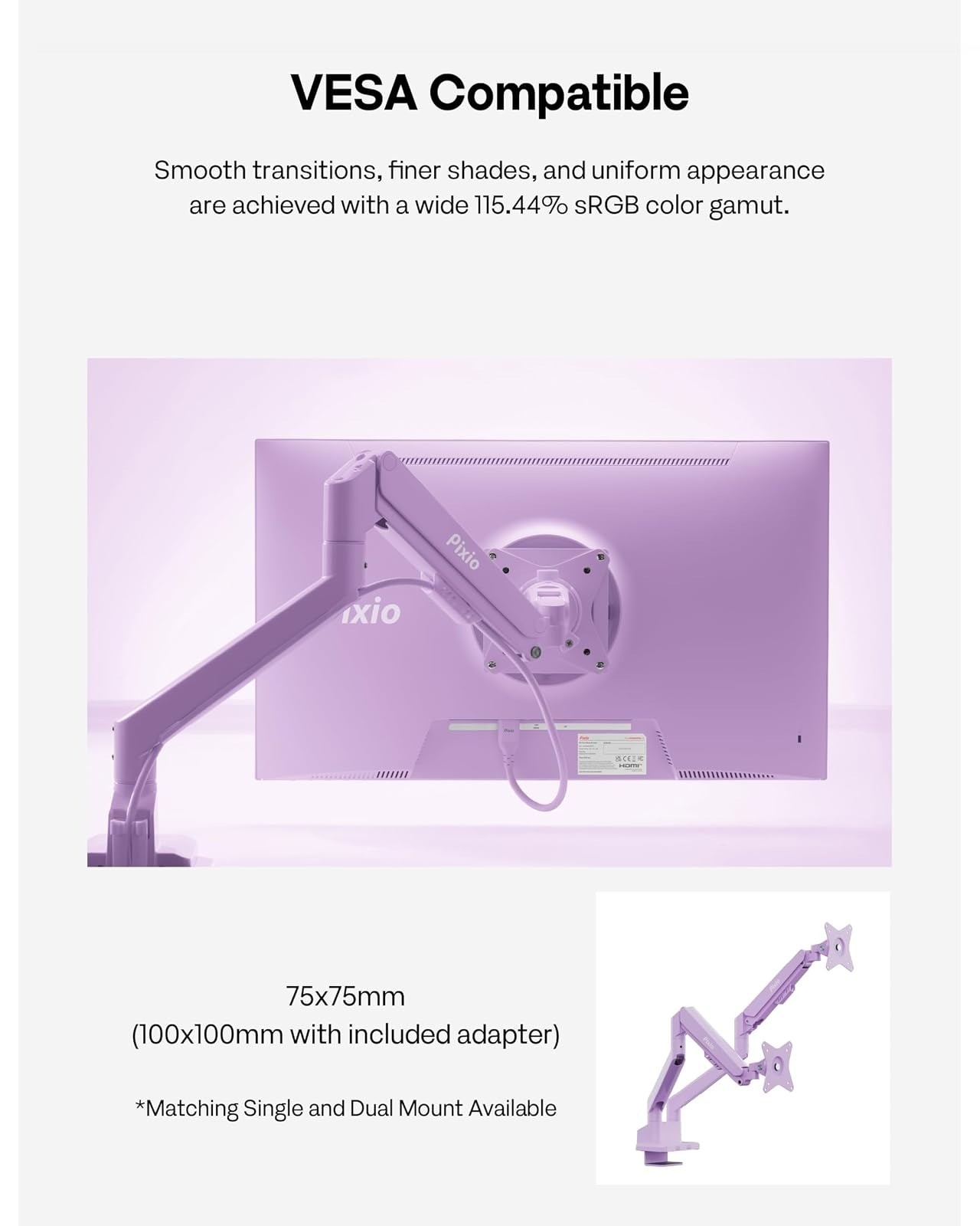 Pixio PX246 Wave Purple 24″ Monitor FHD 1920×1080 120Hz IPS FreeSync