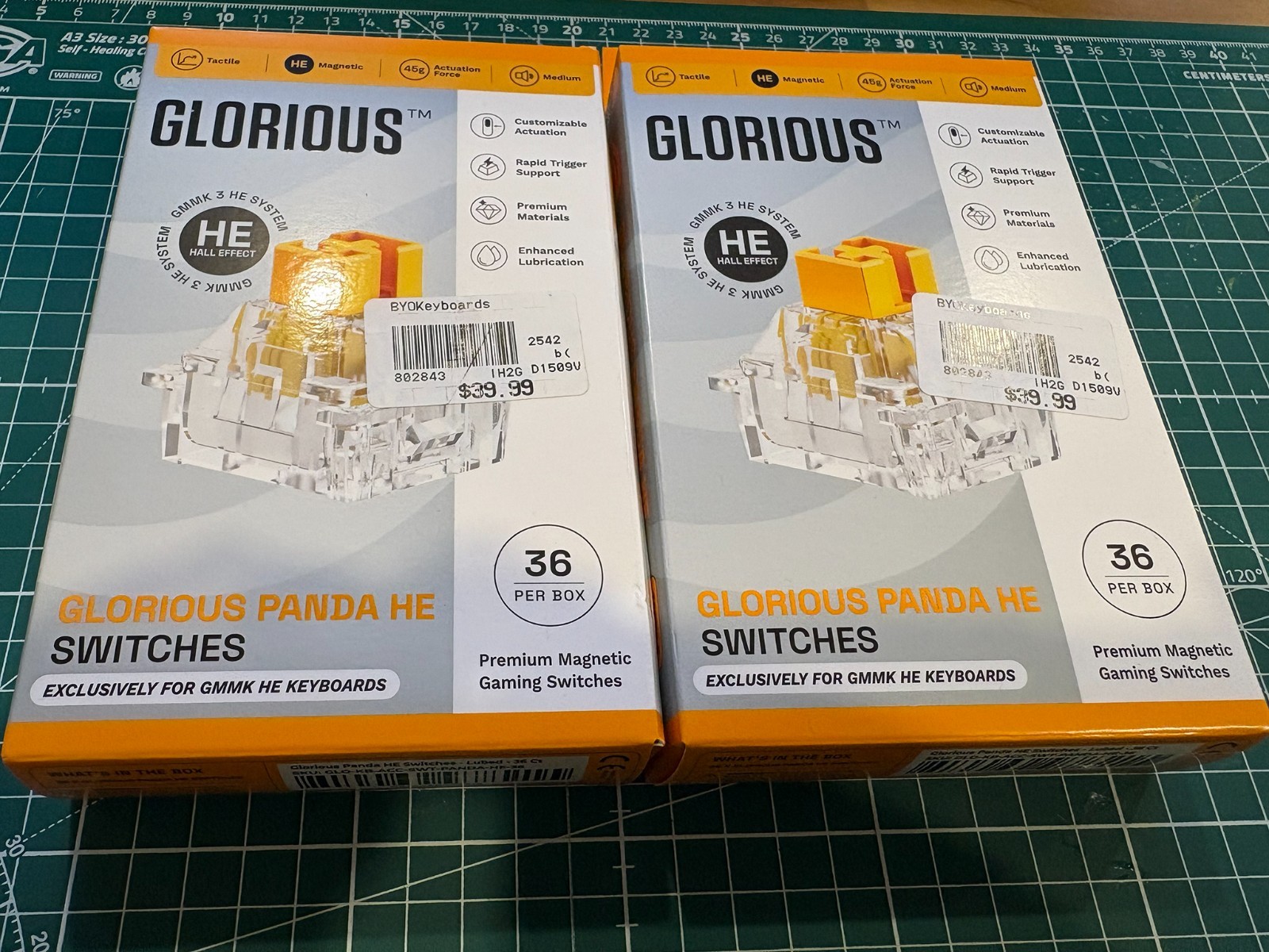 Glorious Panda HE Gaming Keyboard Switches – Tactile, Pre-Lubricated – 36pk, NIB