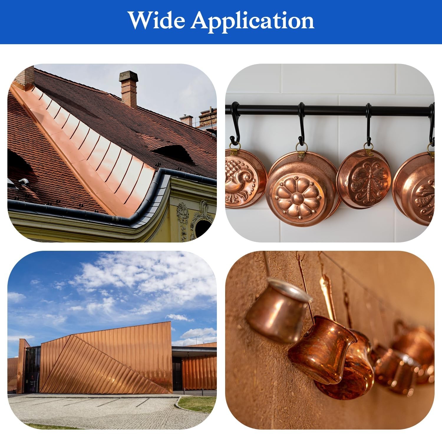 Pure Copper Foil Roll, 0.1mm Thickness x 150mm Width x 1M Length, 99.9% Coppe…