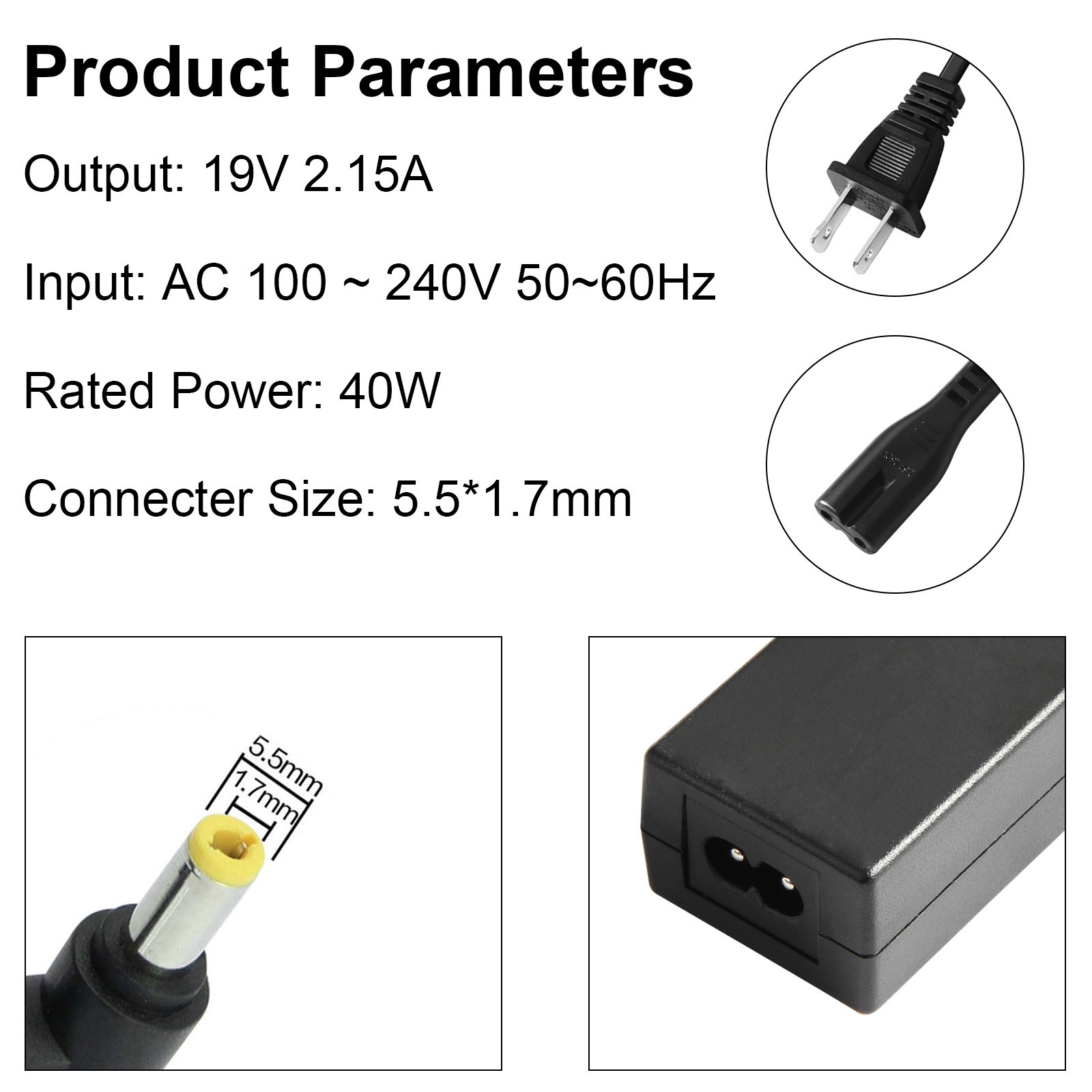 65W 45W AC Adapter Charger for Acer ES1-531 Gateway NE71B06u NE56R37u NE56R31u