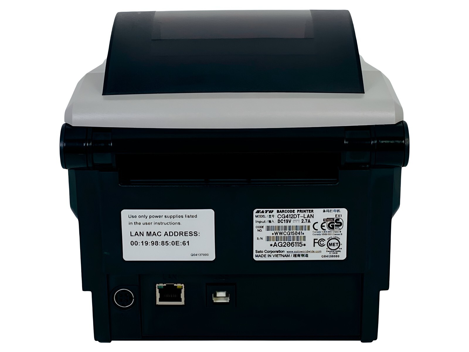 SATO CG412DT Easy-to-Use Direct Thermal 4×6 Home Business Label Printer LAN USB
