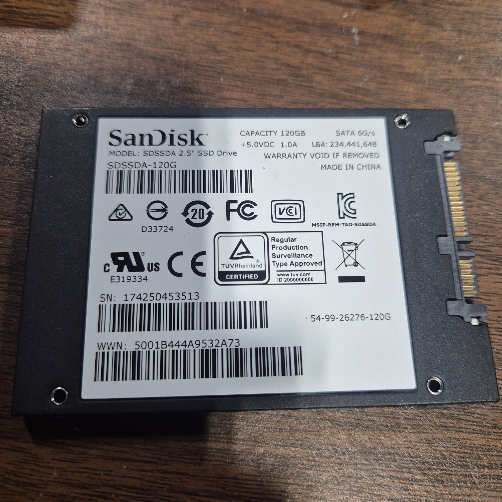 SanDisk – SSD PLUS – 120GB – 2.5″ SATA Drive – 6G/s