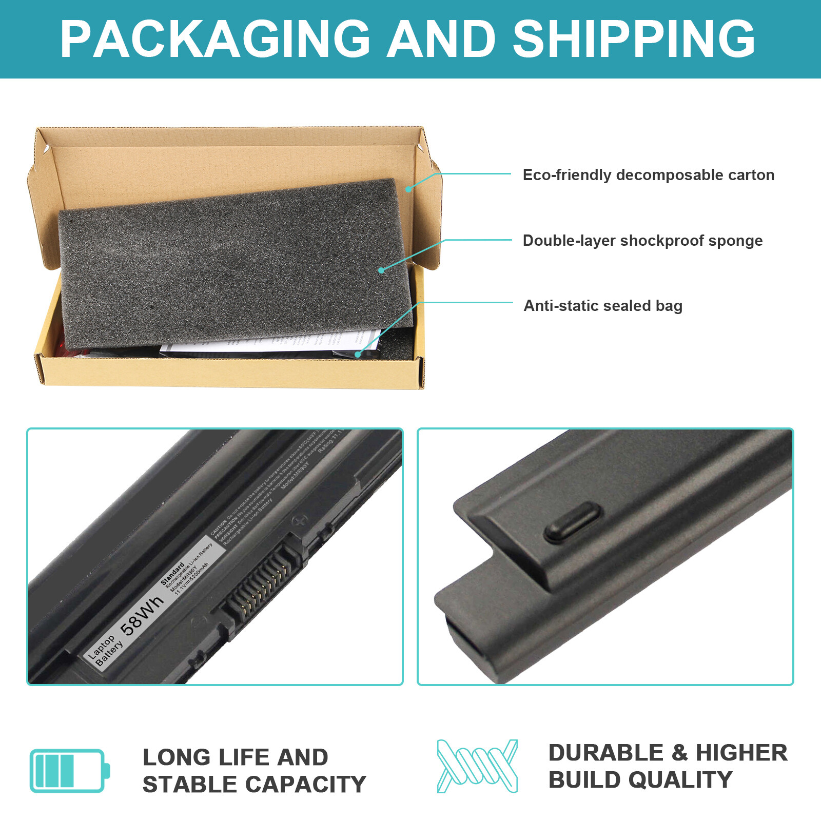 65Wh MR90Y Battery For Dell Latitude 3440 3540 3437 5421 3537 Series XCMRD VR7HM