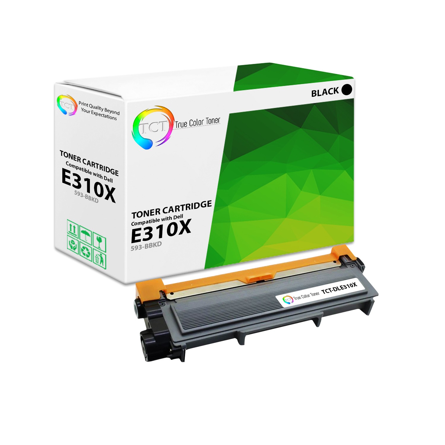 TCT Black 593-BBKD Laser Toner Cartridge For Dell E310dw E514dw E515dn E515dw
