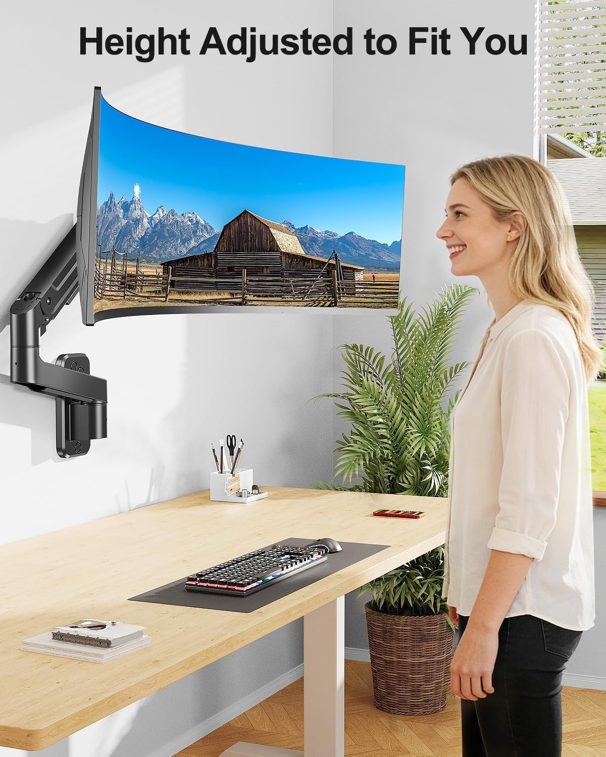 Monitor Wall Mount fits 22″-49″ Ultrawide Flat & Curved Screens