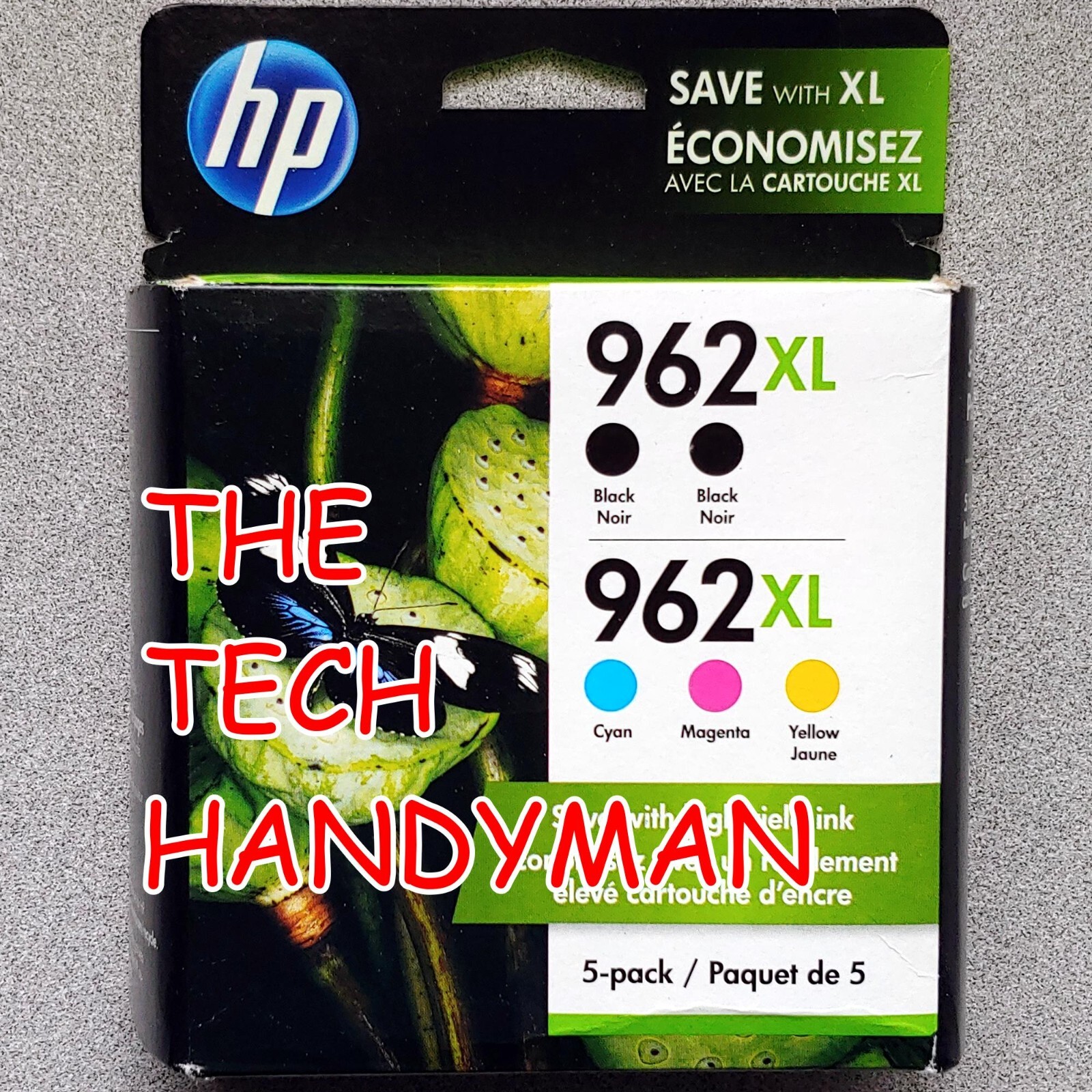5-PACK HP GENUINE 962XL BLACK & COLOR INK (RETAIL BOX) OFFICEJET PRO 9015 9018