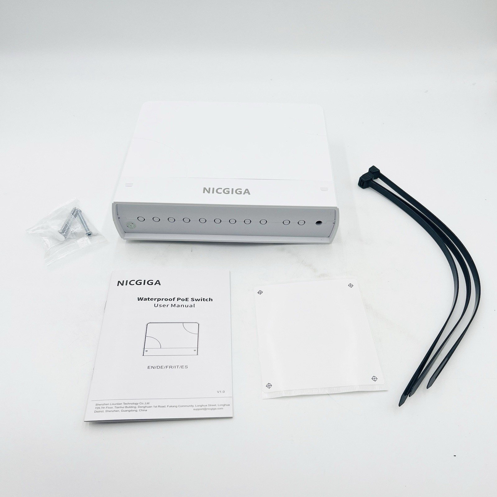 Outdoor Waterproof 8-Port PoE Switch with 8 Port PoE+@120W + Gigabit Uplink P…