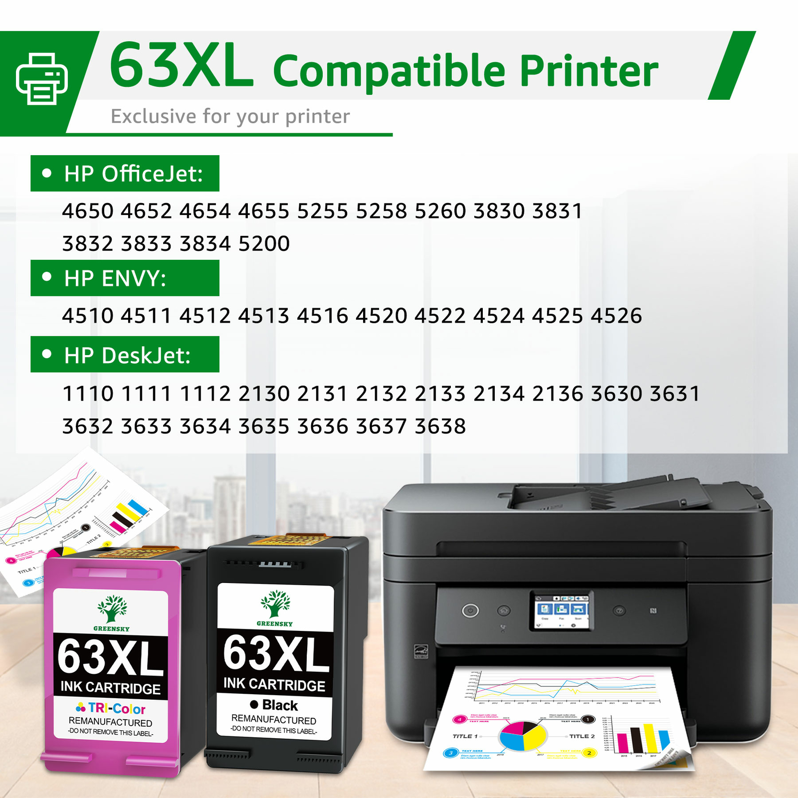 High Yield Ink Combo Black Color 60XL 61XL 62XL 63XL 64XL 65XL 67XL For HP Lot