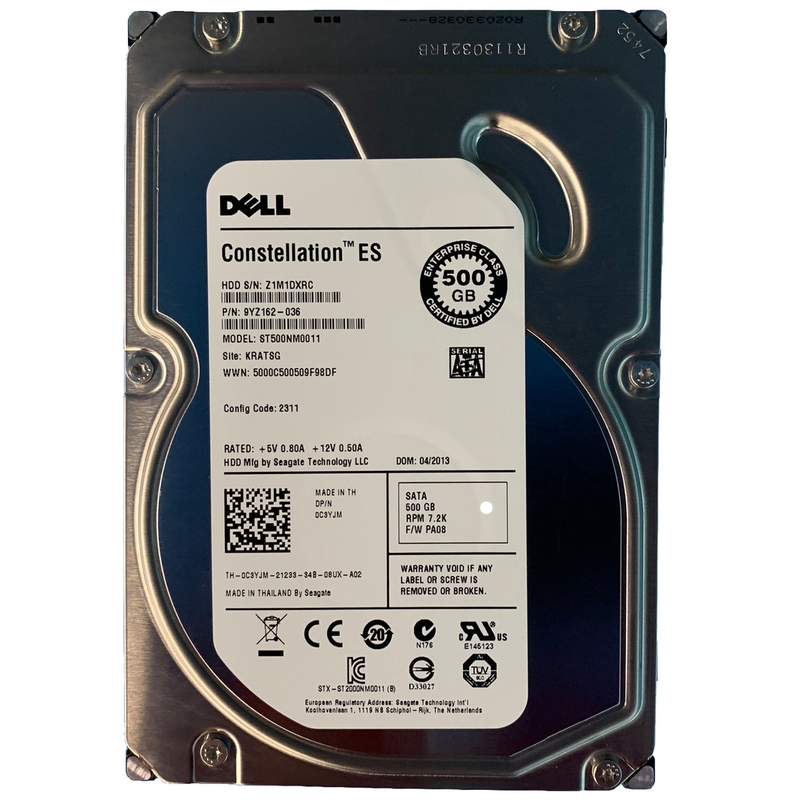 DELL C3YJM 500.0GB 7.2K ENT SATA 3.5 6GBPs Hard Drive